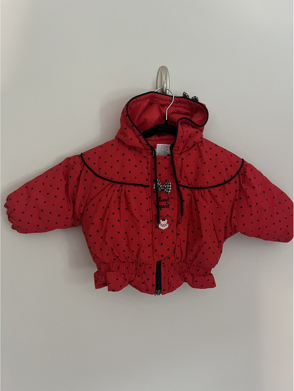 Vintage Weather Tamer Red Black Polka Dot Winter Jacket